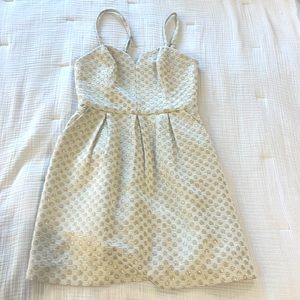 Mini white silver cocktail dress